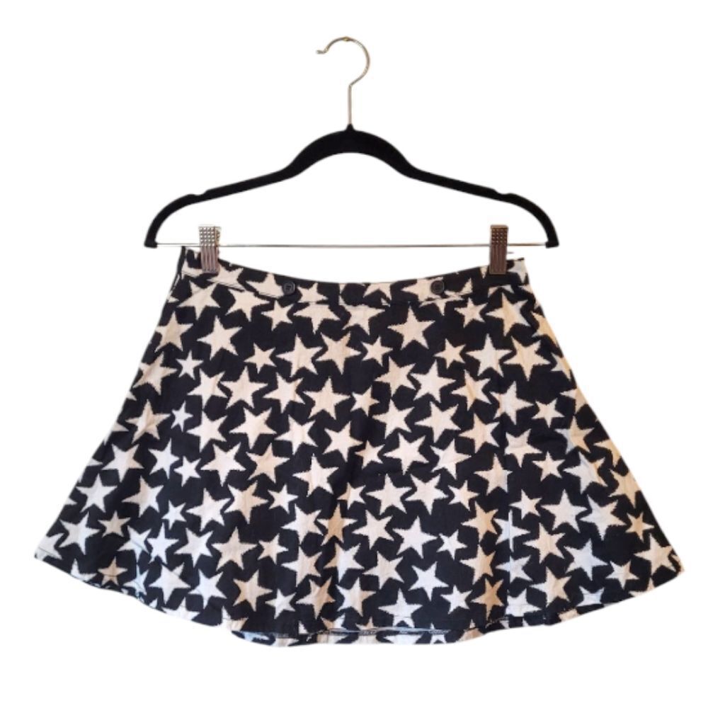 Tripp NYC Black And White Star Mini Skirt Size S